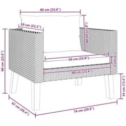 Sofá Individual De Jardín Con Cojines Ratán Sintético Negro VidaXL -Mano Mano Ventas 28406678 3