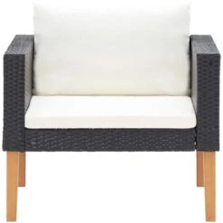 Sofá Individual De Jardín Con Cojines Ratán Sintético Negro VidaXL -Mano Mano Ventas 28406678 5