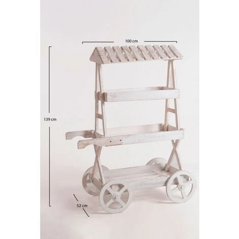 Carritos Candy Bar - Carrito Candy Bar Cloud Blanco Envejecido 3 Carritos Candy Bar - Carrito Candy Bar Cloud Blanco Envejecido - Imagen 3