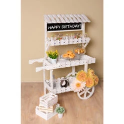 Carritos Candy Bar - Carrito Candy Bar Kiwi Blanco Envejecido