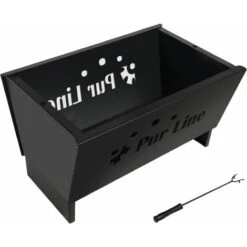 Brasero Exterior En Acero Negro 2 En 1 Con Nevera