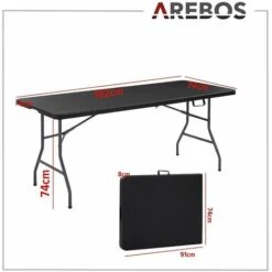 AREBOS Mesa Plegable Mesa De Buffet Mesa De Ratán Look Mesa De Jardín 9 AREBOS Mesa Plegable Mesa De Buffet Mesa De Ratán Look Mesa De Jardín -Mano Mano Ventas 28826362 5
