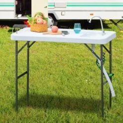 OUTSUNNY Mesa Plegable De Picnic Con Fregadero Y Grifo Para Camping 114,5x59x94,5cm 7 OUTSUNNY Mesa Plegable De Picnic Con Fregadero Y Grifo Para Camping 114,5x59x94,5cm -Mano Mano Ventas 28827054 3