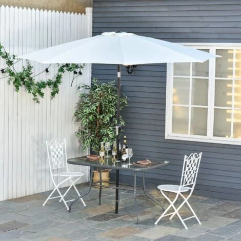 OUTSUNNY Mesa De Jardín Exterior Rectangular De Metal Orificio Para Sombrilla 120x80x70cm 2 OUTSUNNY Mesa De Jardín Exterior Rectangular De Metal Orificio Para Sombrilla 120x80x70cm - Imagen 2