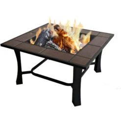 Brasero Exterior Rectangular En Cerámica Y Mármol Con Parrilla -Mano Mano Ventas 29210291 4