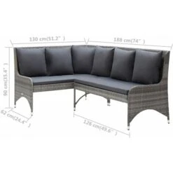 Sofás De Esquina De Jardín 2 Piezas Ratán PE Gris VidaXL -Mano Mano Ventas 29306277 3