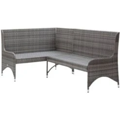 Sofás De Esquina De Jardín 2 Piezas Ratán PE Gris VidaXL -Mano Mano Ventas 29306277 4