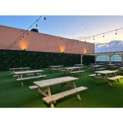 Mesa Picnic De Madera Tratada Autoclave 45mm 180x170x70 Cm