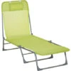 OUTSUNNY Tumbona Plegable Y Reclinable Con Reposacabezas Y Respaldo Ajustable Verde
