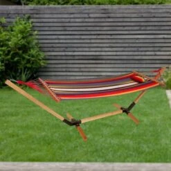 Colchoneta De Algodón Con Marco De Madera Tumbona Para Jardín L 200 Cm Multicolor Harms 504423 -Mano Mano Ventas 29386749 3