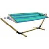 Colchoneta De Algodón Con Marco De Madera Tumbona Para Jardín L 200 Cm Multicolor Harms 504558