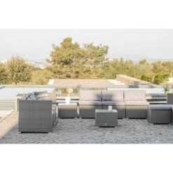 Muebles De Jardín CONJUNTOS SOFÁ Bahamas Conjunto Triple XL 9 Plazas 4 Módulos Esquina, 4 Módulos Centrales, 1 Puf, 2 Mesas Ratán Sintético KieferGarden -Mano Mano Ventas 29502876 3