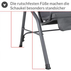 Casaria Columpio De Jardín Hollywood 140x112x150cm Toldo Ajustable Parasol Silla Hamaca Balancín Para 2 Personas Banco Exterior Carga Hasta 200kg Antracita -Mano Mano Ventas 30115448 5