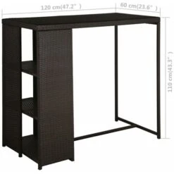 Set De Bar Para Jardín 5 Pzas Y Cojines Ratán Sintético Marrón VidaXL 7 Set De Bar Para Jardín 5 Pzas Y Cojines Ratán Sintético Marrón VidaXL -Mano Mano Ventas 30334912 3