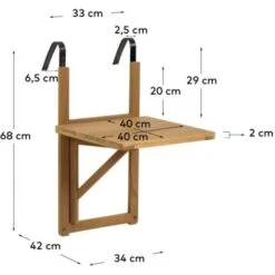 Kave Home - Mesa Plegable De Balcón Amarilis Madera Maciza Acacia 40 X 42 Cm FSC 100% 7 Kave Home - Mesa Plegable De Balcón Amarilis Madera Maciza Acacia 40 X 42 Cm FSC 100% -Mano Mano Ventas 30346724 4