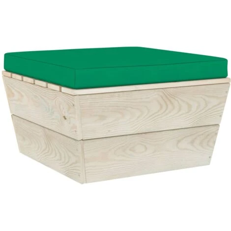Otomana De Palets De Jardín Con Cojín Madera Abeto Impregnada VidaXL 1 Otomana De Palets De Jardín Con Cojín Madera Abeto Impregnada VidaXL