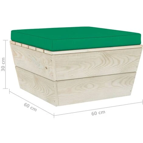 Otomana De Palets De Jardín Con Cojín Madera Abeto Impregnada VidaXL 3 Otomana De Palets De Jardín Con Cojín Madera Abeto Impregnada VidaXL - Imagen 3