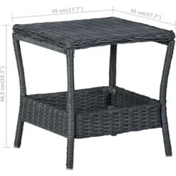 Mesa De Jardín Ratán Sintético Gris Oscuro 45x45x46,5 Cm VidaXL -Mano Mano Ventas 30673968 3