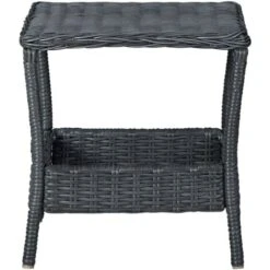 Mesa De Jardín Ratán Sintético Gris Oscuro 45x45x46,5 Cm VidaXL -Mano Mano Ventas 30673968 4