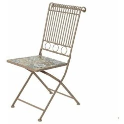 Silla De Hierro Con Mosaico De Azulejos Toulouse