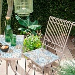 Silla De Hierro Con Mosaico De Azulejos Toulouse -Mano Mano Ventas 30807749 5