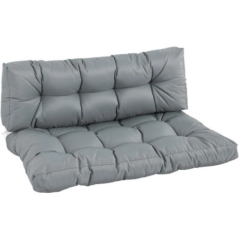 OUTSUNNY Cojín Para Palé Con Respaldo 120x80x12 Cm Para Banco Columpio Hamaca Gris 1 OUTSUNNY Cojín Para Palé Con Respaldo 120x80x12 Cm Para Banco Columpio Hamaca Gris