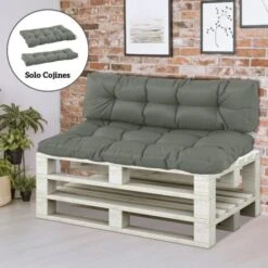 OUTSUNNY Cojín Para Palé Con Respaldo 120x80x12 Cm Para Banco Columpio Hamaca Gris 7 OUTSUNNY Cojín Para Palé Con Respaldo 120x80x12 Cm Para Banco Columpio Hamaca Gris -Mano Mano Ventas 30857919 3