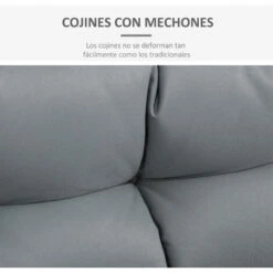 OUTSUNNY Cojín Para Palé Con Respaldo 120x80x12 Cm Para Banco Columpio Hamaca Gris 9 OUTSUNNY Cojín Para Palé Con Respaldo 120x80x12 Cm Para Banco Columpio Hamaca Gris -Mano Mano Ventas 30857919 5