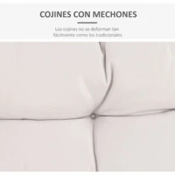 OUTSUNNY Cojín Para Palé Con Respaldo 120x80x12 Cm Para Banco Columpio Hamaca Crema -Mano Mano Ventas 30857920 5