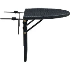 Mesa De Balcón De Ratán Sintético Negro 60x60x32 Cm VidaXL -Mano Mano Ventas 3086147 4