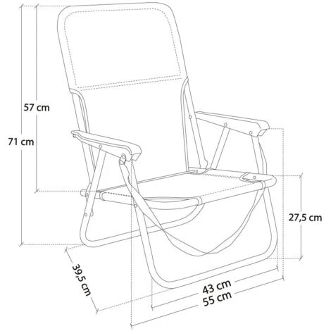 Pack De 2 Sillas Playa Fijas De Asiento Bajo De Aluminio Y Textileno De 54x40x71 Cm (Agumarina) 3 Pack De 2 Sillas Playa Fijas De Asiento Bajo De Aluminio Y Textileno De 54x40x71 Cm (Agumarina) - Imagen 3