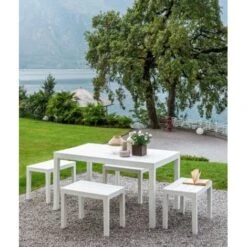 Dmora Salón De Jardín Sanremo, Conjunto De Jardín Con 1 Mesa Rectangular Y 4 Bancos, Conjunto De Interior Y Exterior Para Pic Nic, 100% Made In Italy, Blanco, Con Embalaje Reforzado 7 Dmora Salón De Jardín Sanremo, Conjunto De Jardín Con 1 Mesa Rectangular Y 4 Bancos, Conjunto De Interior Y Exterior Para Pic Nic, 100% Made In Italy, Blanco, Con Embalaje Reforzado -Mano Mano Ventas 31456356 4