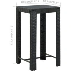 Set Muebles Bar Jardín 3 Piezas Y Cojines Ratán Sintético Negro VidaXL -Mano Mano Ventas 31675342 3
