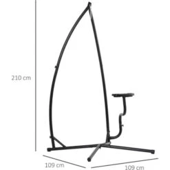 OUTSUNNY Soporte Para Silla Colgante 190 Cm Sostén Para Columpio Con Mesita Carga 120 Kg -Mano Mano Ventas 31780427 3