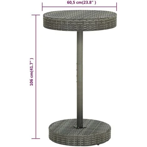 Conjunto De Bar Para Jardín 3 Piezas Ratán Sintético Gris VidaXL 3 Conjunto De Bar Para Jardín 3 Piezas Ratán Sintético Gris VidaXL - Imagen 3
