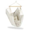 Relaxdays Silla Colgante Para Interior Y Exterior, Hamaca Para Niños Y Adultos, Hasta 150 Kg, Sillón De Colgar, Beige