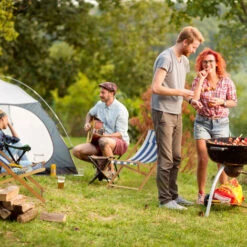 Relaxdays Pack 2 Tumbonas Plegables Jardín Y Playa Con Reposacabezas, Bambú, Azul, 79 - 66 X 55 X 90 Cm -Mano Mano Ventas 31795307 3