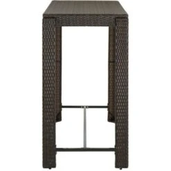 Mesa Alta De Jardín Ratán Sintético Marrón 140,5x60,5x110,5 Cm VidaXL -Mano Mano Ventas 31865923 4
