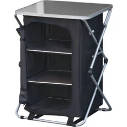 OUTSUNNY Armario Cocina De Camping Plegable Con 3 Estantes Bolsa De Transporte 58X65x93cm