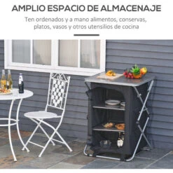 OUTSUNNY Armario Cocina De Camping Plegable Con 3 Estantes Bolsa De Transporte 58X65x93cm -Mano Mano Ventas 31951099 5