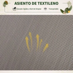 OUTSUNNY Tumbona Mecedora De Jardín Con Reposacabezas Extraíbles Sillón Tumbona Ergonómica De Exterior Plegable Para Patios Piscina Al Aire Libre 154x80x84 Cm -Mano Mano Ventas 31969728 4