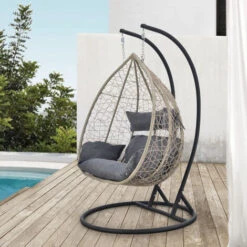 Cesta Colgante Capileira Para 2 Personas Máx. 250 Kg Marrón Y Gris Oscuro [en.casa]®