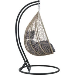 Cesta Colgante Capileira Para 2 Personas Máx. 250 Kg Marrón Y Gris Oscuro [en.casa]® -Mano Mano Ventas 32381235 5