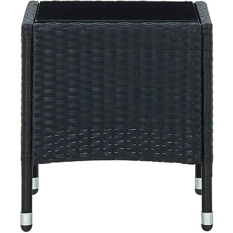Mesa De Jardín Ratán Sintético Negro 40x40x45 Cm VidaXL 2 Mesa De Jardín Ratán Sintético Negro 40x40x45 Cm VidaXL - Imagen 2