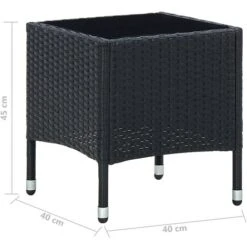 Mesa De Jardín Ratán Sintético Negro 40x40x45 Cm VidaXL 7 Mesa De Jardín Ratán Sintético Negro 40x40x45 Cm VidaXL -Mano Mano Ventas 32538042 3