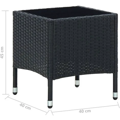 Mesa De Jardín Ratán Sintético Negro 40x40x45 Cm VidaXL 5 Mesa De Jardín Ratán Sintético Negro 40x40x45 Cm VidaXL - Imagen 5
