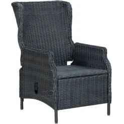 Sillón Reclinable De Jardín Cojines Ratán Sintético Gris Oscuro VidaXL -Mano Mano Ventas 32624170 4
