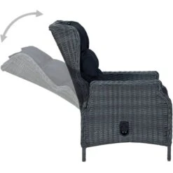 Sillón Reclinable De Jardín Cojines Ratán Sintético Gris Oscuro VidaXL -Mano Mano Ventas 32624170 5