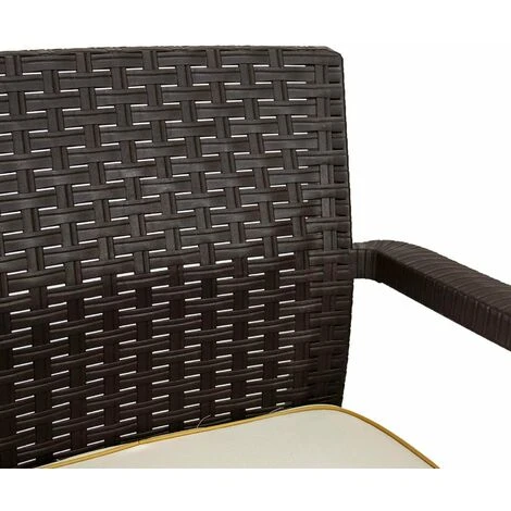 7house - Conjunto De Exterior Relax Troya, Jardín Y Terraza, Polipropileno, 1 Sofá Biplaza, 2 Sillones, 1 Mesa Baja, Incluye Cojines, Cómodo, Chill Out, Color Marrón 4 7house - Conjunto De Exterior Relax Troya, Jardín Y Terraza, Polipropileno, 1 Sofá Biplaza, 2 Sillones, 1 Mesa Baja, Incluye Cojines, Cómodo, Chill Out, Color Marrón - Imagen 4