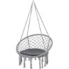 OUTSUNNY Silla Colgante Redondo De Ø60 Cm Con Cojín Interior Y Exterior 80x80x42 Cm Gris
